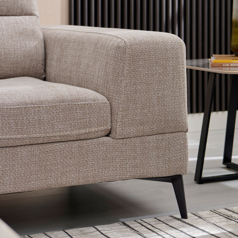 MAINE Canapea 3 locuri, mecanism spătar și tetiere, stofă