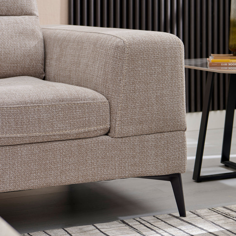 MAINE Canapea 3 locuri, mecanism spătar și tetiere, stofă