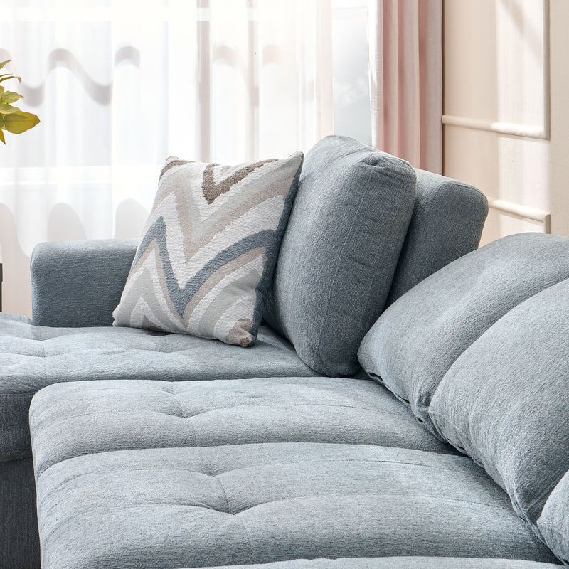 TARENT Ansamblu colțar, extensibil, ladă depozitare, perne decor incluse, stofă