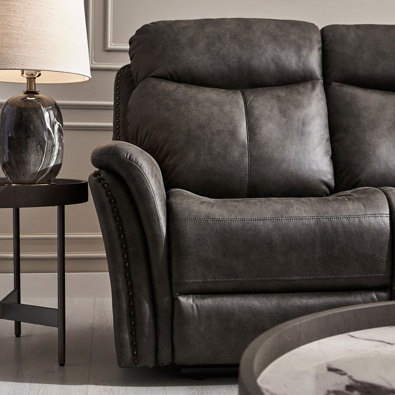 CROWSON Canapea 2 locuri, reclinere electrice, stofă