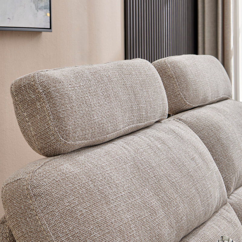 MAINE Canapea 3 locuri, mecanism spătar și tetiere, stofă