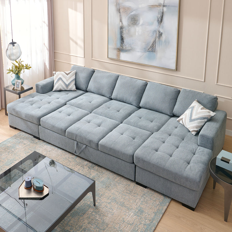 TARENT Ansamblu colțar, extensibil, ladă depozitare, perne decor incluse, stofă