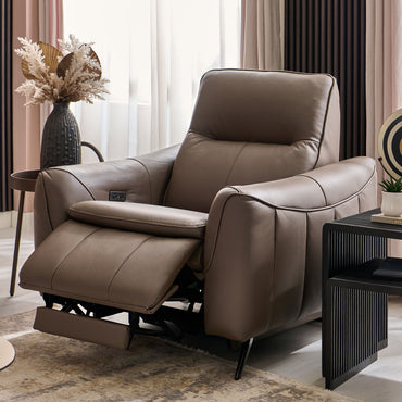 REYNOLDS Fotoliu cu recliner electric, piele
