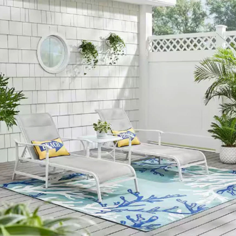 SOPHIA Set mobilier terasă/grădină, 2 șezlonguri și măsuță