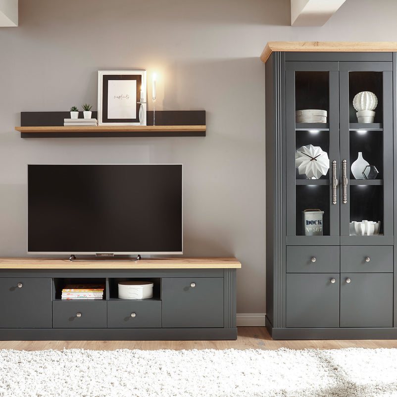 JONATHAN Vitrină 2 sertare, 4 uși