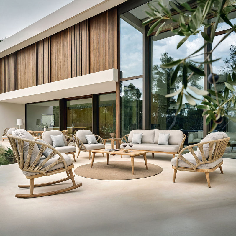 KRABI Set mobilier terasă/grădină, 2 fotolii, 1 balansoar, canapea 2 locuri, canapea 3 locuri și 2 măsuțe