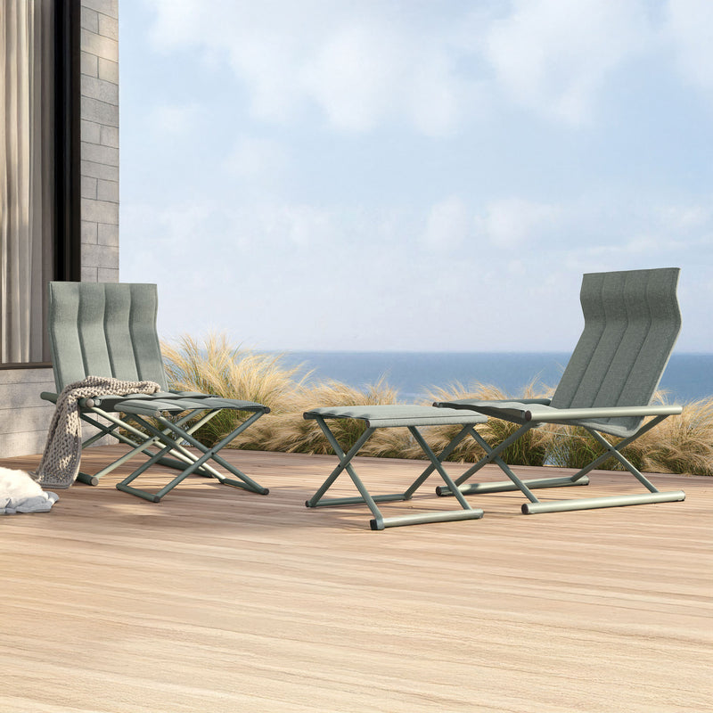 TELAVI Set mobilier terasă/grădină, fotoliu și taburet