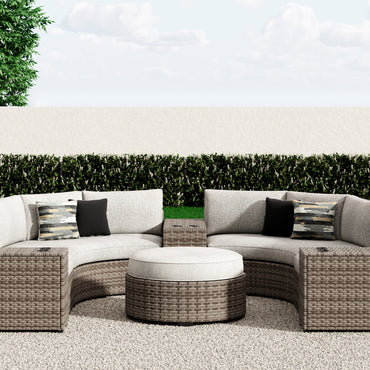 CALWORTH Set mobilier terasă/grădină, 2 canapele, 3 măsuțe laterale și 1 măsuță cafea
