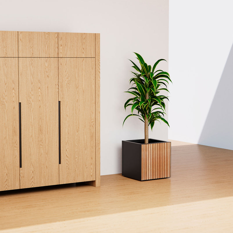 PLANTER WOOD CUBE Jardinieră