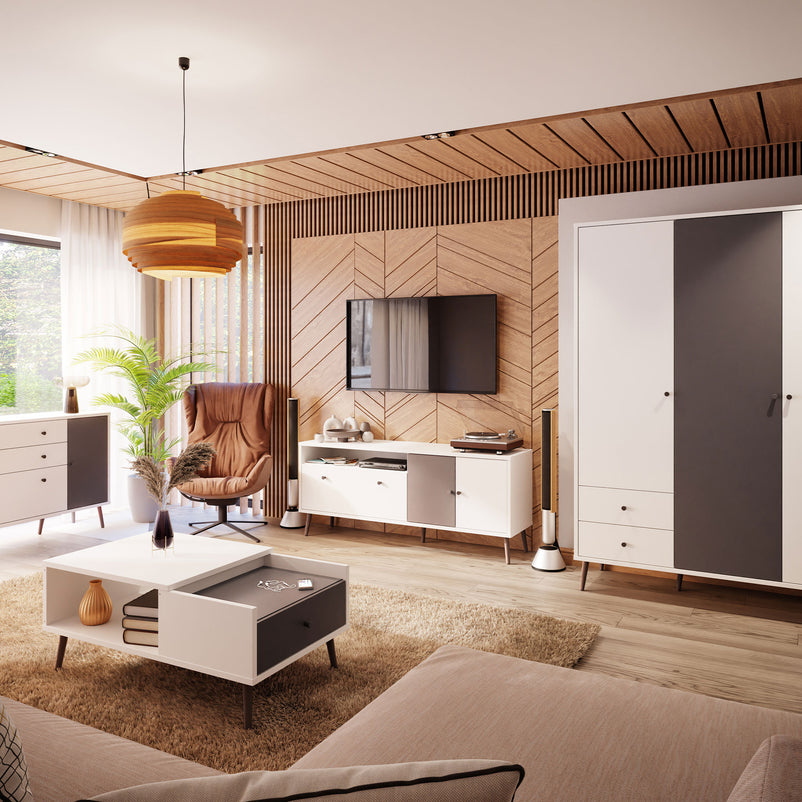 EASYKLIX Comodă 1 ușă, 3 sertare