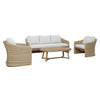 SONORA Set mobilier terasă/grădină, 2 fotolii, canapea și măsuță cafea