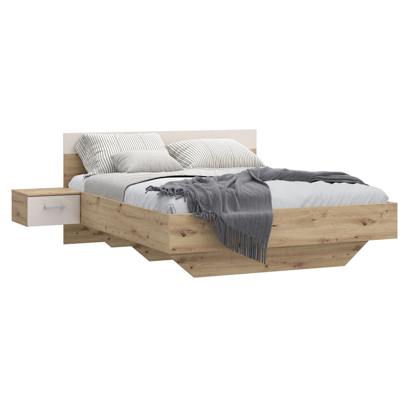 ENES Set mobilier dormitor, dulap, comodă, pat și 2 noptiere