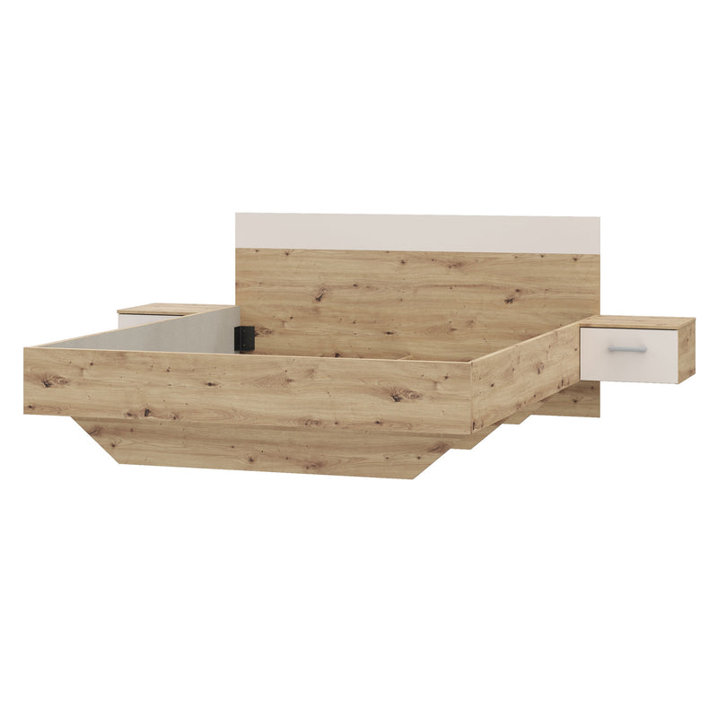 ENES Set mobilier dormitor, dulap, comodă, pat și 2 noptiere