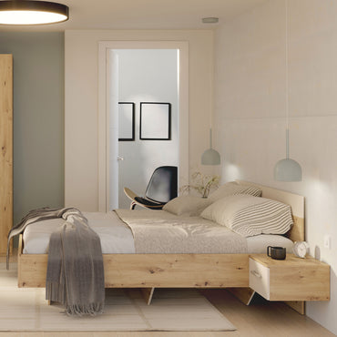 ENES Set mobilier dormitor, dulap, comodă, pat și 2 noptiere