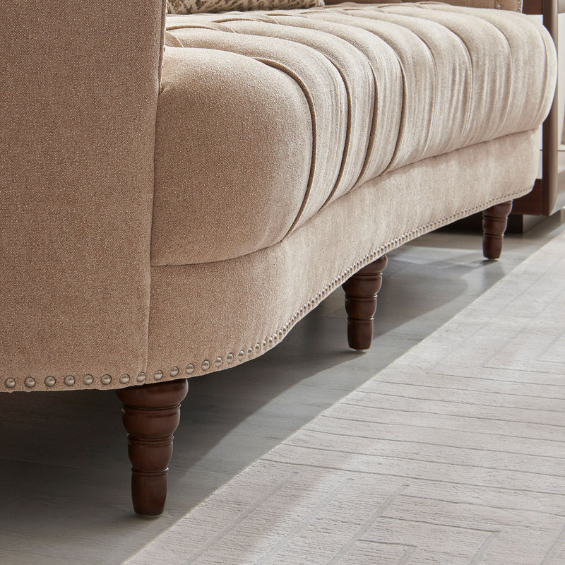 FOWEY Canapea 3 locuri, 4 perne decorative incluse, stofă