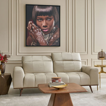 DENTON Canapea 3 locuri, mecanism tetiere, piele