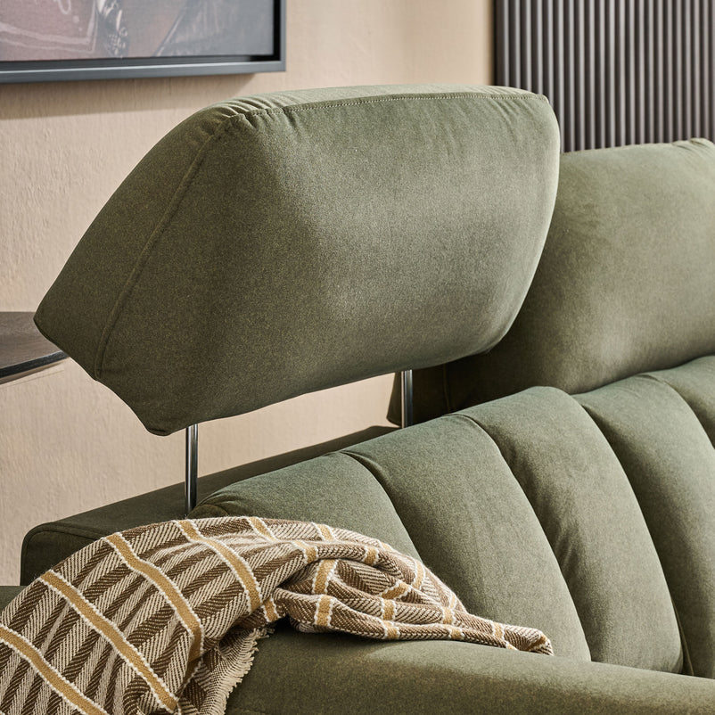 WISNER Canapea 3 locuri, 2 reclinere electrice, mecanism electric tetiere, stofă