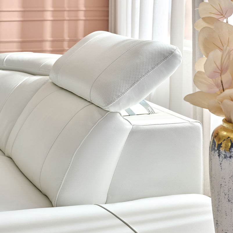 CINECITTA Colțar șezlong stânga/dreapta, 2 reclinere electrice, mecanism tetieră, USB, sistem sunet, piele