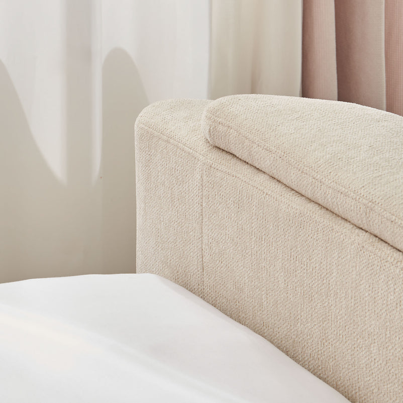 THANI Pat tapițat, 180x200cm, electric, boxspring, spațiu depozitare, saltea, spațiu TV incluse