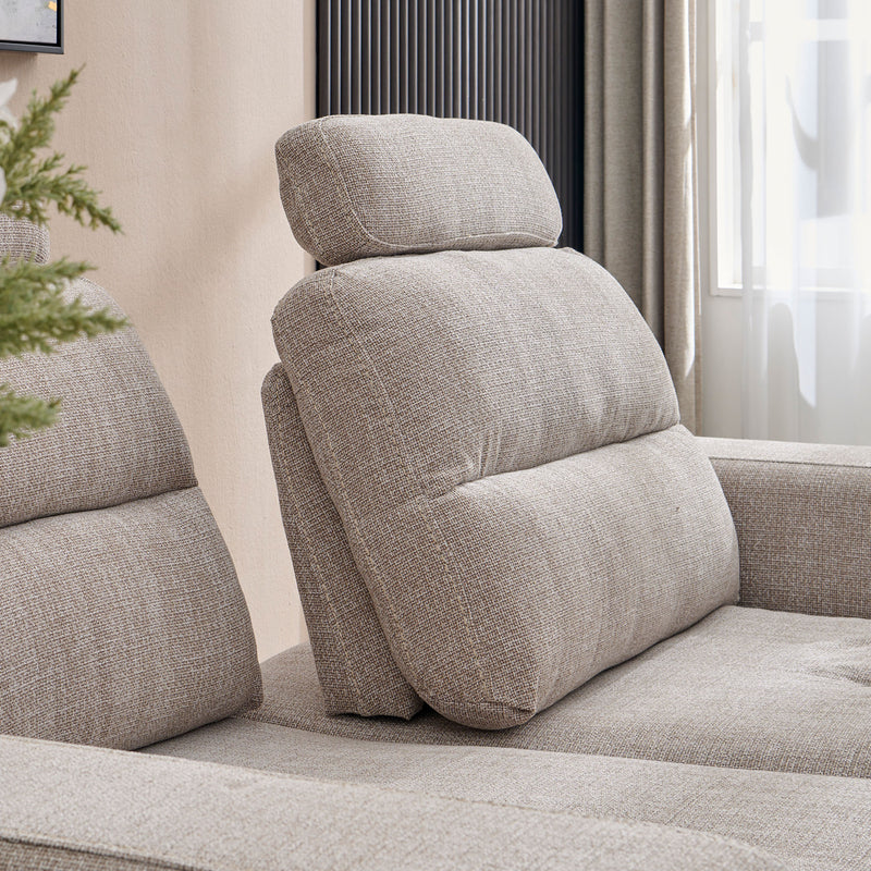 MAINE Canapea 3 locuri, mecanism spătar și tetiere, stofă