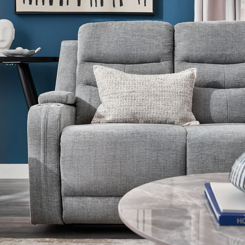 PARKER Canapea 3 locuri cu 2 reclinere electrice, stofă