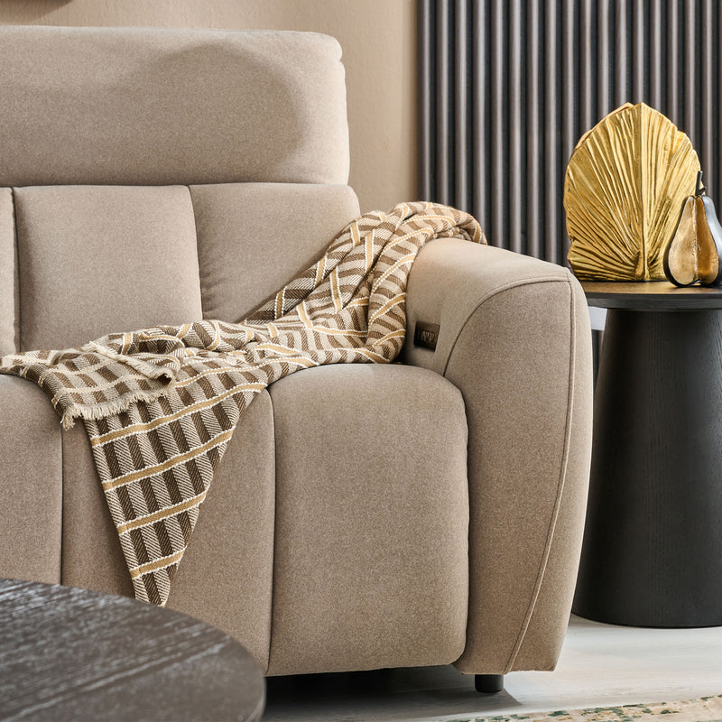 WISNER Canapea 3 locuri, 2 reclinere electrice, mecanism electric tetiere, stofă