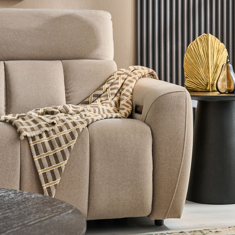 WISNER Canapea 3 locuri, 2 reclinere electrice, mecanism electric tetiere, stofă