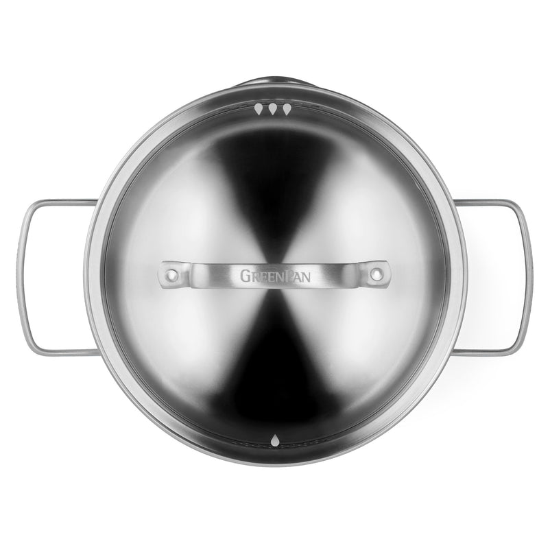 CHEF Oală cu mânere și capac, inox, D.18cm