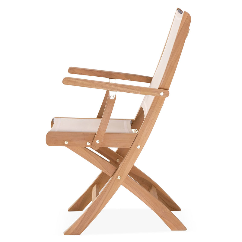 ATEJA Set mobilier terasă/grădină, 2 scaune pliabile cu brațe