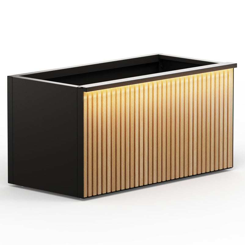 PLANTER METAL/WOOD Bandă LED și transformator jardinieră