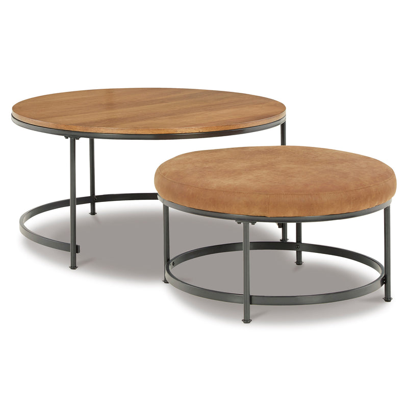 HIDDEN Set mobilier, măsuță de cafea și taburet