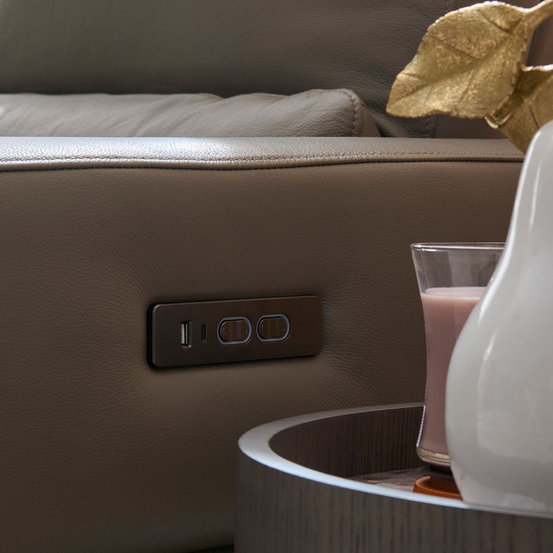 LASHIO Fotoliu, recliner electric și mecanism tetieră, piele