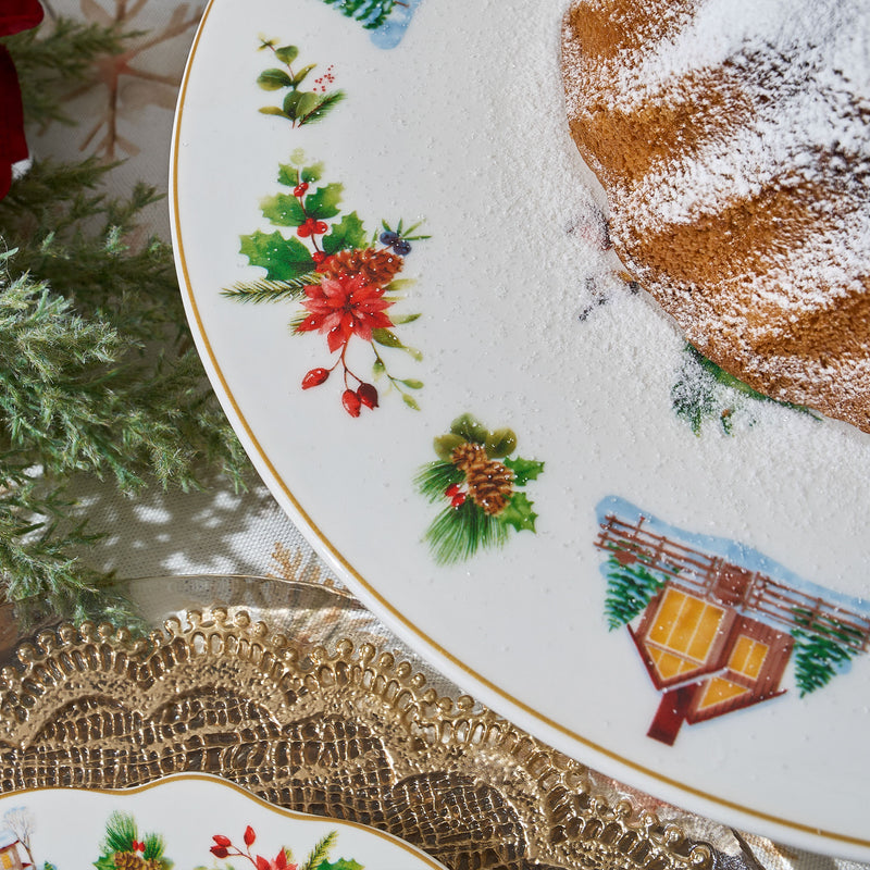 WONDERLAND Platou tort, porțelan, D.32cm