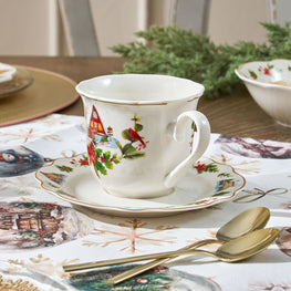 WONDERLAND Set 2 cești și farfurioare, porțelan, 250ml