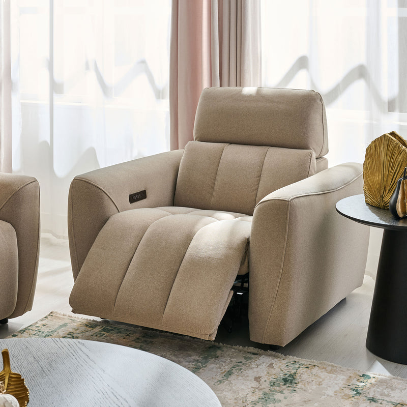 WISNER Fotoliu, recliner electric, mecanism electric tetieră, stofă