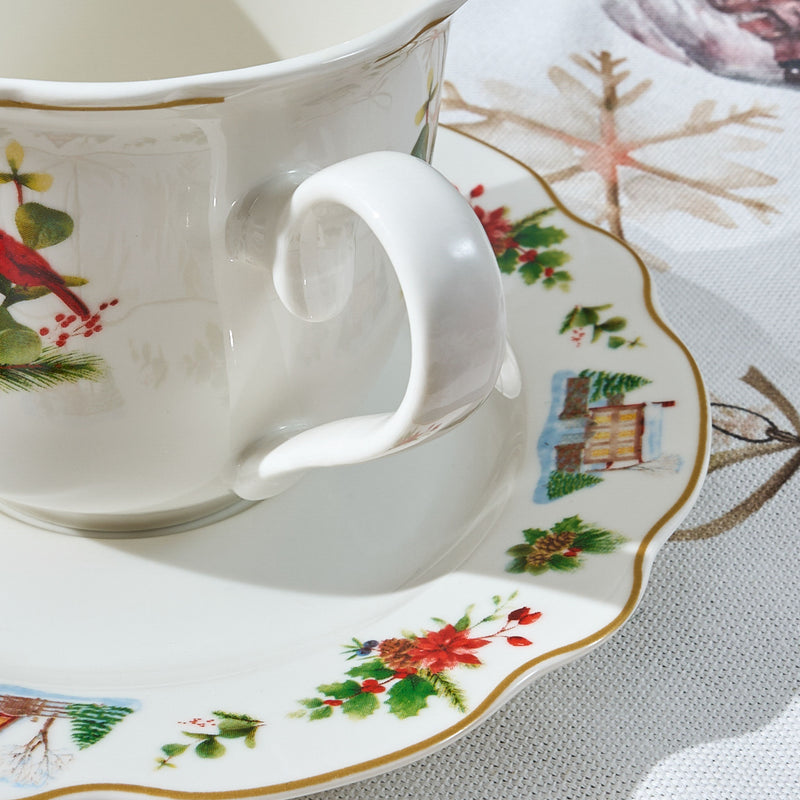 WONDERLAND Set 2 cești și farfurioare, porțelan, 250ml