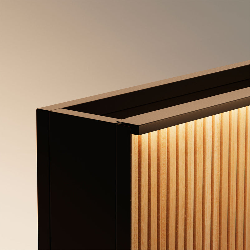 PLANTER METAL/WOOD Bandă LED și transformator jardinieră