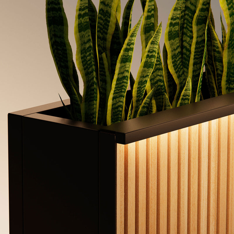 PLANTER METAL/WOOD Bandă LED și transformator jardinieră