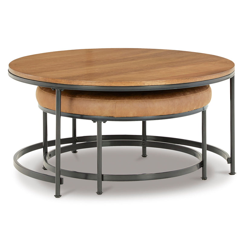 HIDDEN Set mobilier, măsuță de cafea și taburet