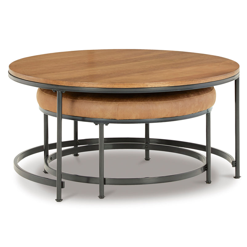HIDDEN Set mobilier, măsuță de cafea și taburet