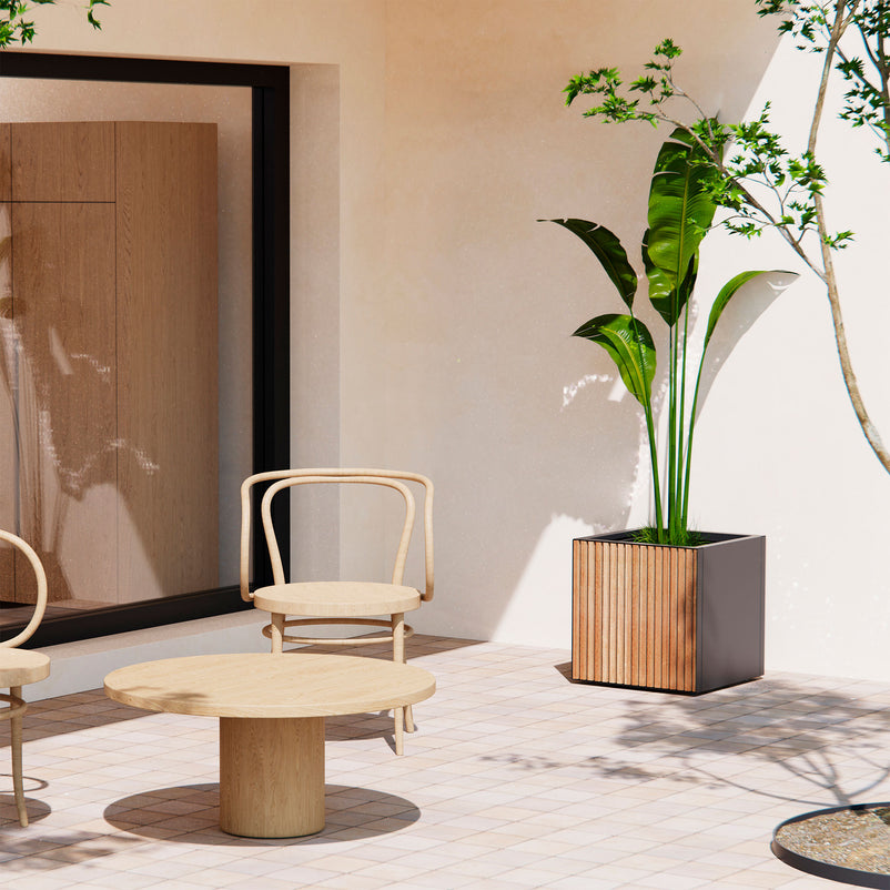 PLANTER WOOD CUBE Jardinieră