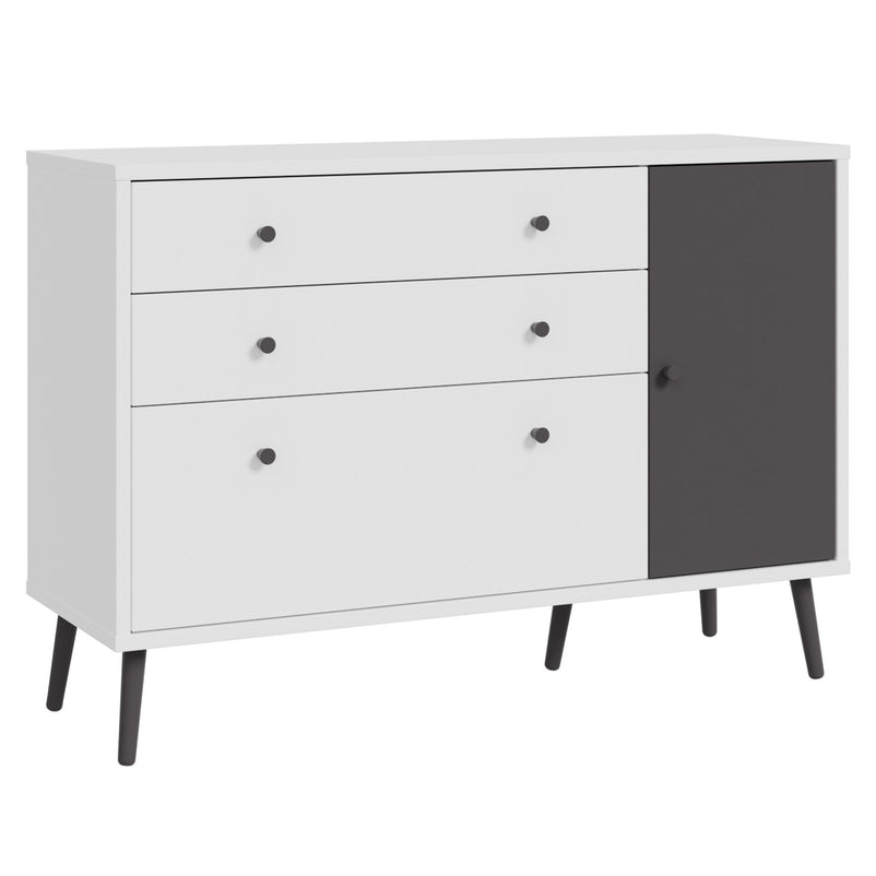 EASYKLIX Comodă 1 ușă, 3 sertare