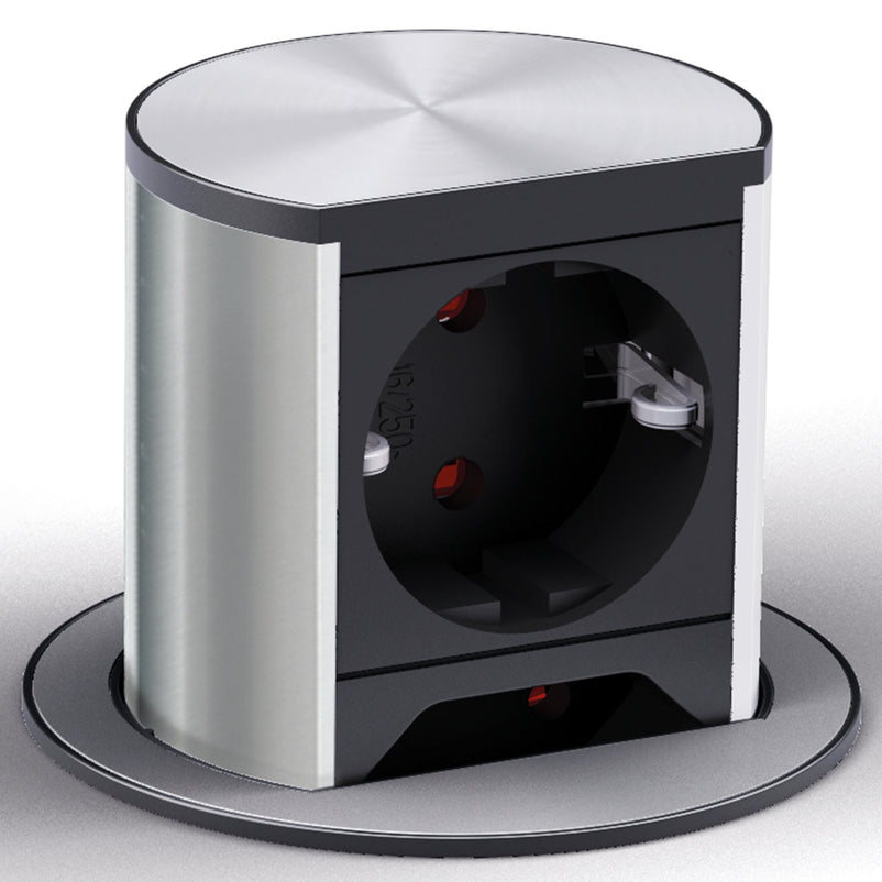 ELEVATOR Priză triplă pentru blat, 1 Schuko, 2 Euro