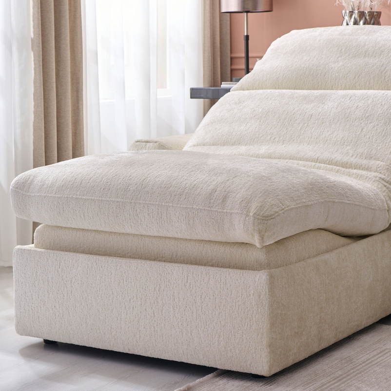 NEW JERSEY Colțar cu șezlong electric stânga/dreapta, 1 recliner electric, tetiere reglabile, USB, consolă depozitare, stofă