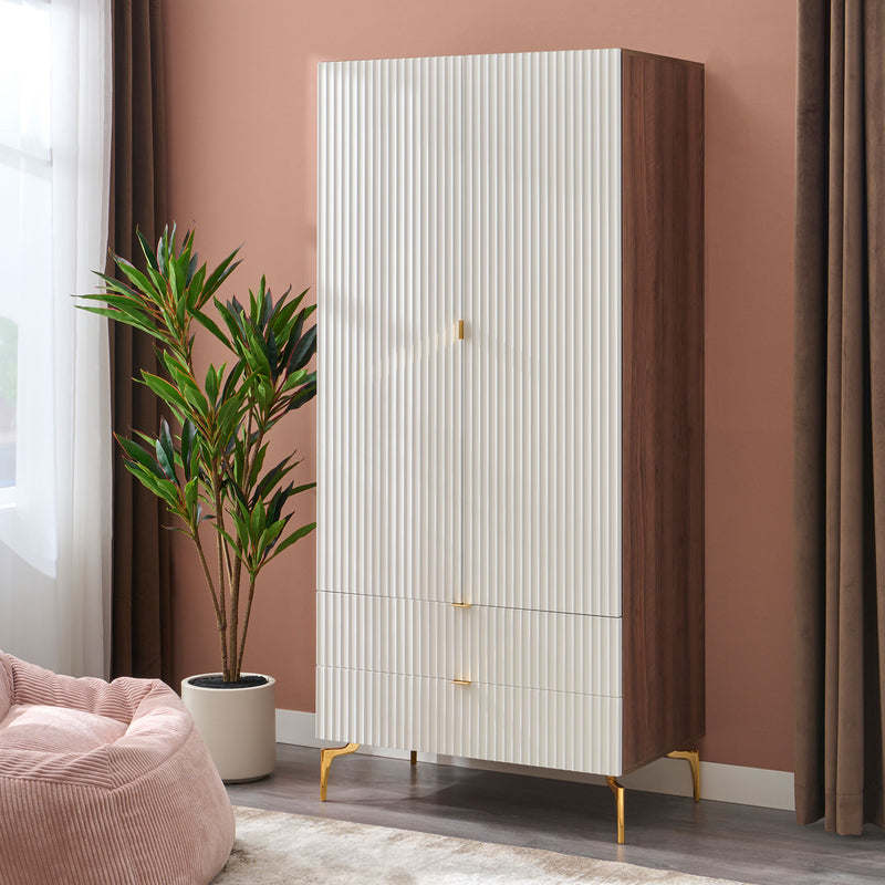 WAVE Dulap copii, 2 uși, 2 sertare