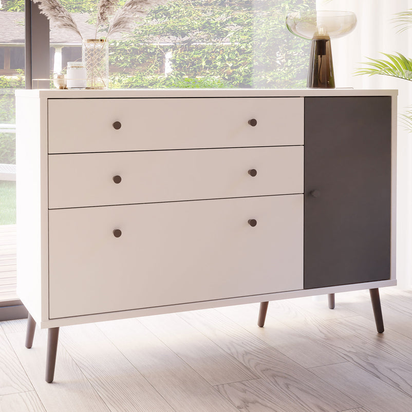 EASYKLIX Comodă 1 ușă, 3 sertare