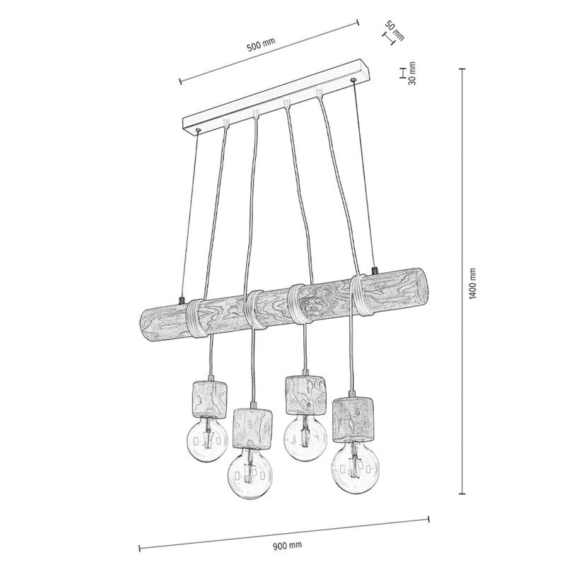 TRABO Lustră 4x22W E27