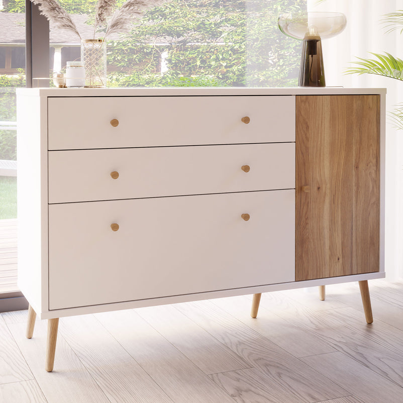 EASYKLIX Comodă 1 ușă, 3 sertare