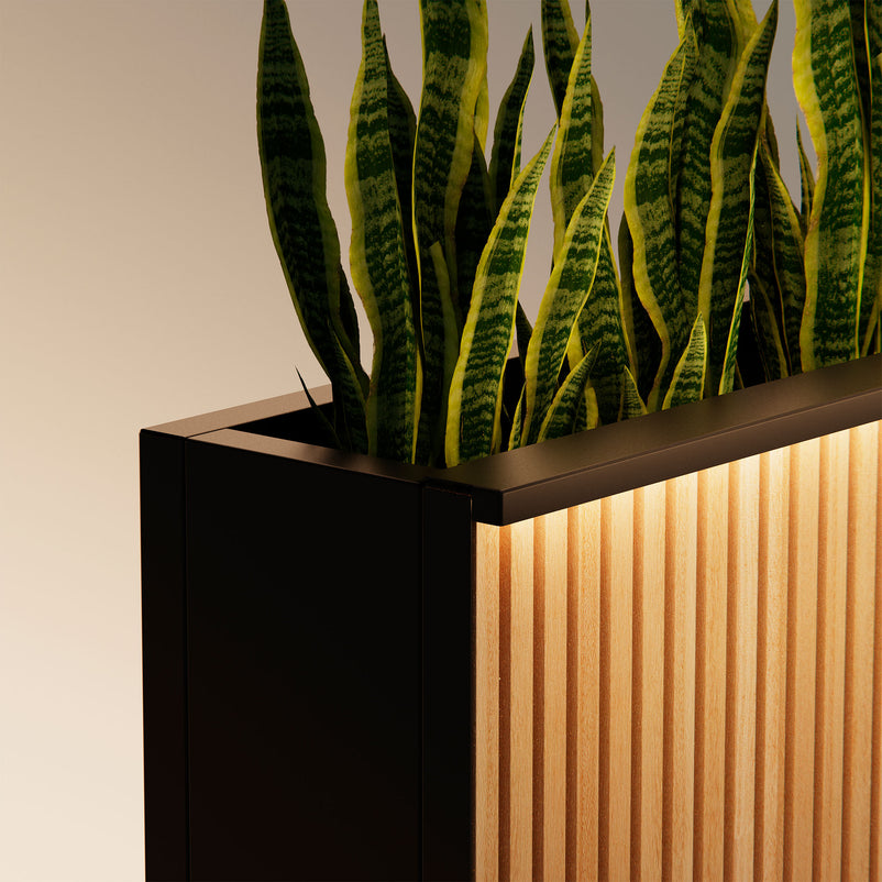 PLANTER METAL/WOOD Bandă LED și transformator jardinieră