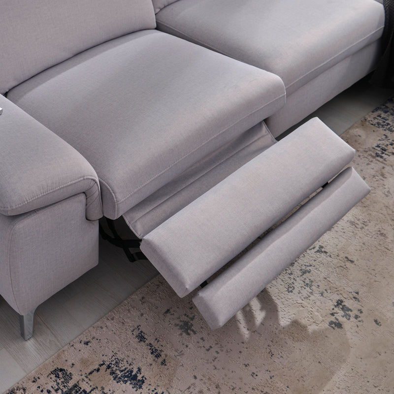 SOUND Colțar șezlong stânga/dreapta, 1 recliner electric și mecanism tetiere, stofă
